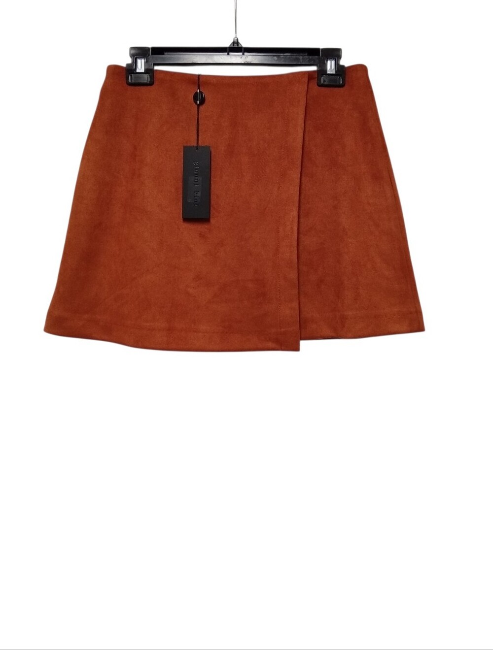 Gianni Bini NWT Faux Suede Wrap Mini Skirt Rust Burnt Orange Size 4 MSRP $79